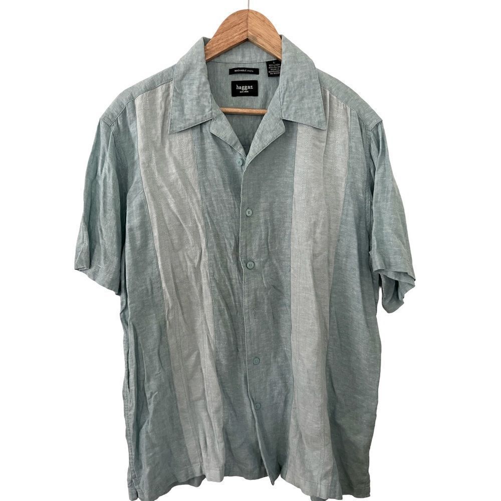 Haggar washable linen shirt EUC